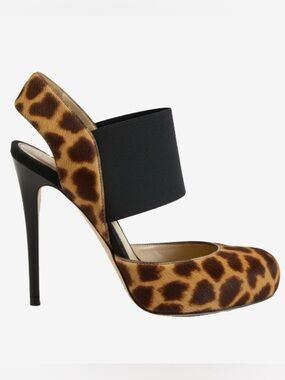 🛍️ Fendi Authentic Ponyhair Animal Print Slingback Pumps Size 37.5
